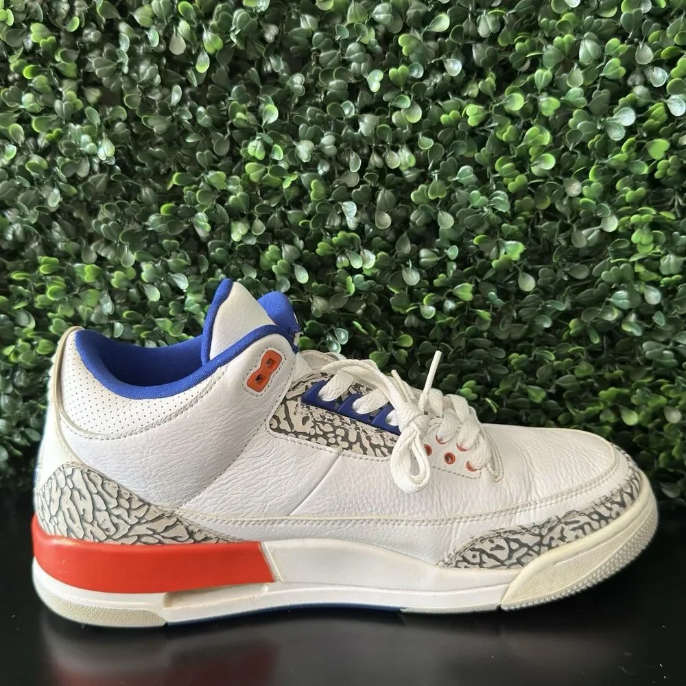 Air Jordan 3 Retro Knicks Rivals White Royal Orange Men’s 11.5 136064-14 No Box